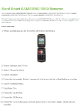 Samsung U810 Renown User manual