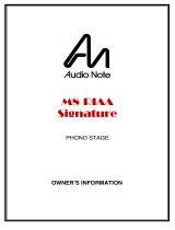 Audio Note M8 RIAA Signature User manual