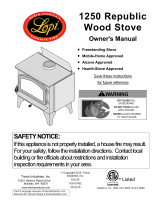Lopi 1250 Wood Stove Owner's manual