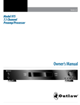 Outlaw 975 Surround Processor Owner's manual