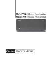Outlaw 7500 5-channel Balanced Amplifier Owner's manual