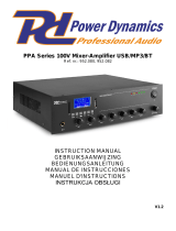 Power Dynamics 952.080 PPA Series 100V Mixer-Amplifier USB/MP3/BT User manual