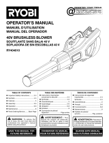 Ryobi RY404010 40V Brushless Blower User manual