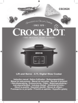 Crock-Pot CROCK POT CSC052X 4.7L Digital Slow Cooker User manual
