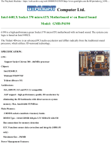Gemlight GMB-P6190 Intel 440LX Socket 370 microATX Motherboard Operating instructions