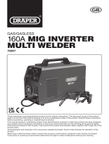 Draper MW160A Gas or Gasless MIG Inverter Multi Welder Machine User manual