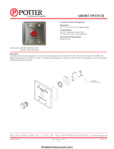 Potter 3001000 Red Button Abort Switch for Releasing Panels Owner's manual