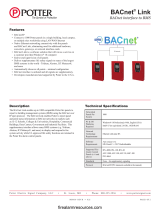 Potter BACnet Link BACnet Interface to BMS User guide