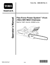 Toro Cordless Battery Chainsaw Flex-Force Power System 60V MAX* 51845T User manual