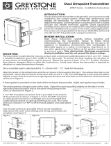 Greystone DWDT Series Duct Dewpoint Transmitter User manual