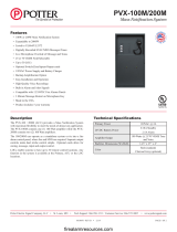 Potter PVX-100M 200M Mass Notification System Owner's manual