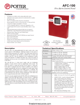 Potter AFC-100 Fire Alarm Control Panel Owner's manual