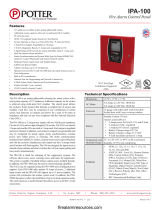 Potter IPA-100 Fire Alarm Control Panel User manual
