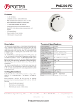 Potter PAD200-PD Photoelectric Smoke Sensor Owner's manual