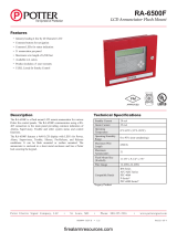 Potter RA-6500F LCD Annunciator Flush Mount Owner's manual