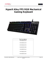 HyperX Alloy FPS RGB Mechanical Gaming Keyboard User guide