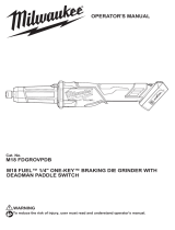 Milwaukee M18 FDGROVPDB One-Key Braking Die Grinder User manual