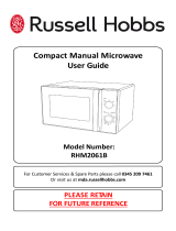 Russell Hobbs 800W Standard Microwave RHM2061 User manual