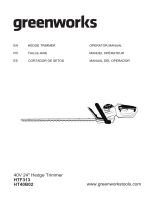 Greenworks HTF313 40V 24 Inch Hedge Trimmer User manual