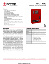 Potter AFC-1000V Integrated Voice Fire Alarm Panel Owner's manual