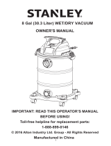 Stanley SL18117 Wet or Dry Shop Vacuum Cleaner Owner's manual