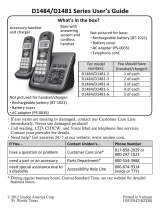 Uniden D1484 Dect 6.0 Handset User manual