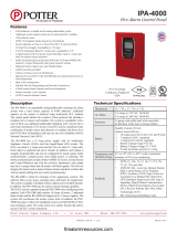 Potter IPA-4000 Fire Alarm Control Panel Owner's manual