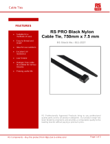 RS PRO 811-1527 Black Nylon Cable Tie 750mm x 7.5 mm Owner's manual