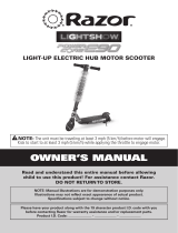 Razor Power Core E90 Light Up Electric Hub Motor Scooter Owner's manual