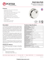 Potter PAD100-PHD Photoelectric Smoke Heat Detector Combination Owner's manual