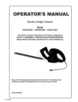 Simplicity 18" HEDGE TRIMMER User manual