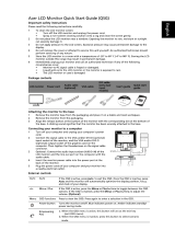 Acer V193WL Quick start guide