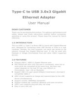 SECOMP 12021108 Type C to USB 3.0×3 Gigabit Ethernet Adapter User manual