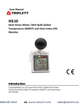 Triplett HS10 Heat Stress Meter Wet Bulb Global Temperature and Heat Index Monitor User manual