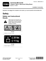 Toro Universal Mount Kit, Z Master 2000 or 4000 Series Riding Mower Installation guide