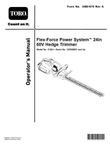 Toro Flex-Force Power System 24in 60V Hedge Trimmer User manual