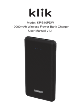 klik KPB10PDW 10000mAh Wireless Power Bank Charger User manual