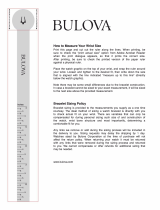 Bulova Wrist Sizing Operating instructions