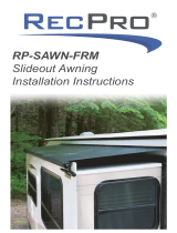 RecPro RP-SAWN-FRM RV Slide Topper Slideout Cover User manual