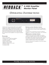 Redback 4582 Amplifier Monitor Panel Owner's manual