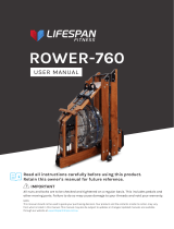 Lifespan Fitness ROWER-760 Water Resistance Rowing Machine User manual