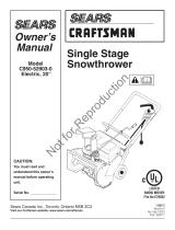 Simplicity SEARS CRAFTSMAN SINGLE STAGE SNOWTHROWER (ELECTRIC 20") User manual