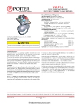 Potter VSR-FE-2 Vane Type Waterflow Switch Owner's manual