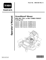 Toro GrandStand Mower, With 48in TURBO FORCE Cutting Unit User manual