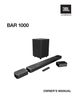 JBL Bar 1000 Powered 7.1.4 Channel Sound Bar System Owner's manual
