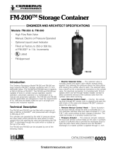 CERBERUS PYROTRONICS FM-200 Storage Container Owner's manual
