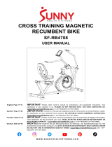 SUNNY Health Fitness SF-RB4708 Cross Training Magnetic Recumbent Bike User manual