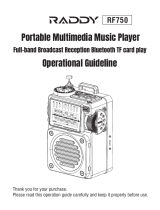 Raddy RF750-V1 Portable Multimedia Music Player User manual