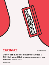GearMoGM-HU32ES 2-Port USB 3.2 Gen 1 Industrial Surface and DIN Rail Mount Hub