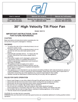 Continental Dynamics 293115 30 Inch High Velocity Tilt Floor Fan User manual